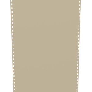 A beige computer paper with perforated holes along its edges, typically used for continuous feed printers. The sheet appears vertical and blank, with no visible text or images.