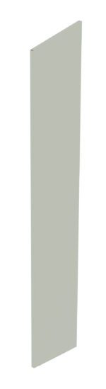 Tall, narrow, light gray panel standing upright against a white background.