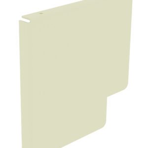 A 3D rendering of a light beige, L-shaped object with a smooth surface and a small hole near the top edge, viewed from an angled perspective against a white background.