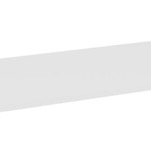 A long, rectangular white shelf is displayed against a plain white background, showing a minimalist design and sleek edges.