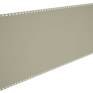 A large rectangular sheet of brown perforated paper with evenly spaced holes along the top and bottom edges, resembling old computer or printing paper. The background is plain white.