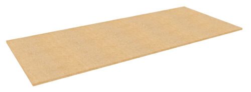 Rectangular slab of wood with a smooth surface, seen at an angle. The wood has a light brown color and displays a clean, unblemished texture, suggesting it could be used for furniture or construction purposes.