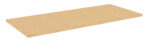 A plain rectangular sheet of medium-density fiberboard (MDF) with a smooth, light brown surface. The board is photographed against a white background, showing its uniform texture and thickness.
