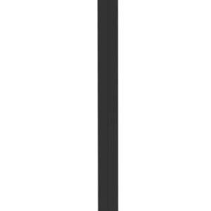 A tall, vertical, black rectangular post against a white background.
