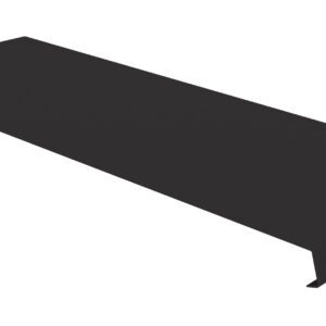 A black, L-shaped metal bracket with a small hole at one end, shown from a side angle on a white background.