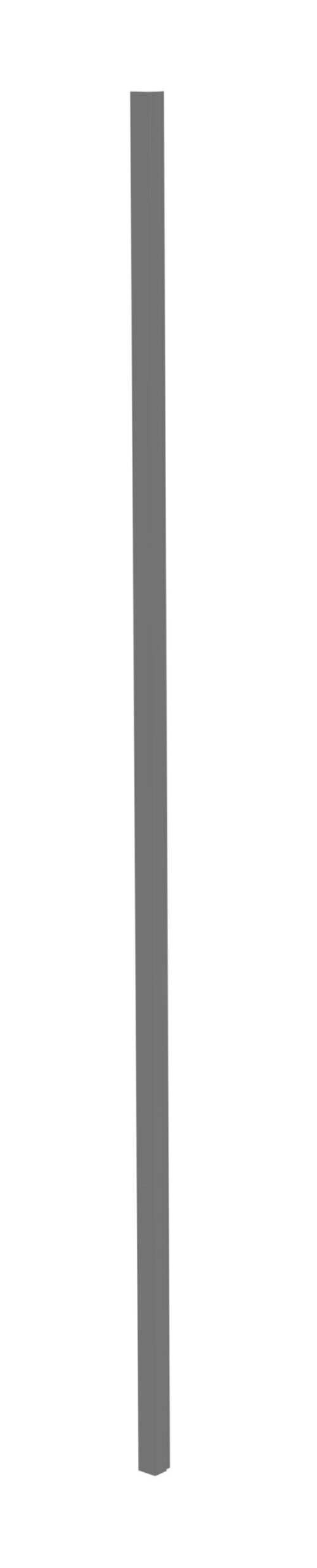 A tall, thin, vertical gray pole against a white background.