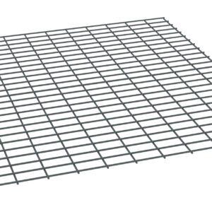 A 3D model of a flat, square wire mesh grid with evenly spaced horizontal and vertical lines, creating a pattern of rectangles. The mesh appears to be made of a metallic material and is shown against a plain white background.