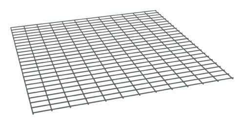 A 3D model of a flat, square wire mesh grid with evenly spaced horizontal and vertical lines, creating a pattern of rectangles. The mesh appears to be made of a metallic material and is shown against a plain white background.