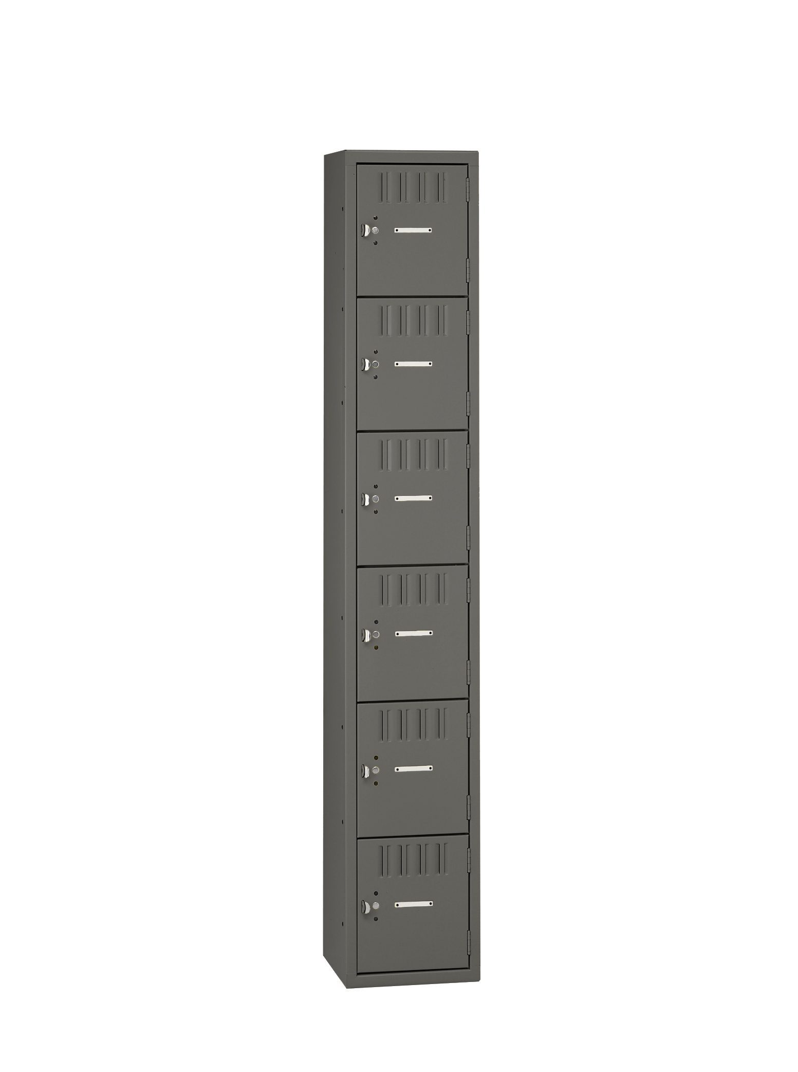 12" W x One-Wide Assembled Six-Tier Box Locker without Legs Medium Grey