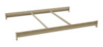 A beige metal structural beam with a rectangular frame and three internal crossbars positioned horizontally against a plain white background.
