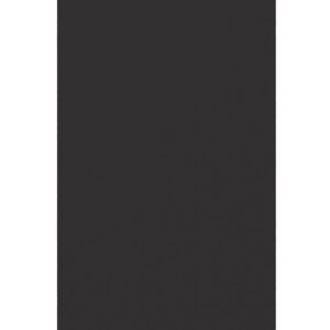 A tall, black, rectangular monolith stands against a white background. Its surface appears smooth with a subtle gradient, slightly darker at the bottom and lighter toward the top. The monolith is slightly tilted to the right.