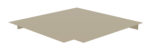 A flat, square-shaped, beige object with a small rectangular cutout at the front edge, set against a plain white background.