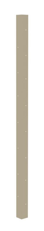 A tall, beige rectangular metal post with evenly spaced small holes running vertically. The post is simple and geometric, appearing against a plain white background.