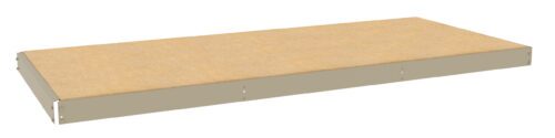 A flat, rectangular wooden panel with a light brown top surface and beige edges. The panel appears to be part of a piece of furniture or a shelf, featuring clean, simple lines.