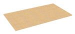 A rectangular sheet of beige medium-density fiberboard (MDF) with a smooth surface, displayed at a slight angle on a plain white background.
