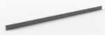 A long, gray metal rail with evenly spaced holes along its length is positioned diagonally against a white background.