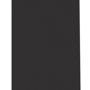 A tall, black, rectangular vertical object positioned against a white background.