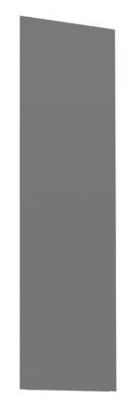 A tall, narrow, solid gray rectangular panel against a white background.