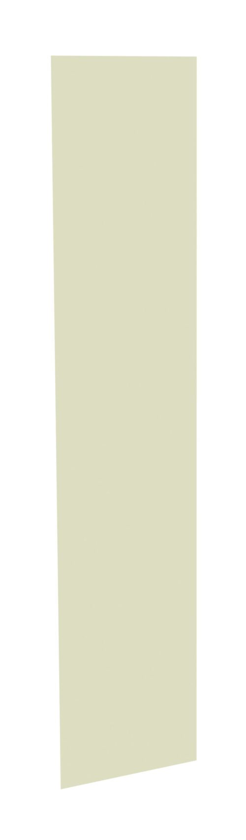 A tall, rectangular beige object standing upright against a plain white background.