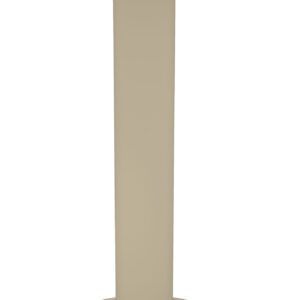 A beige, cylindrical metal pedestal with circular base and top, featuring small holes at both ends, designed for mounting or supporting objects. The pedestal has a simple, minimalist design.