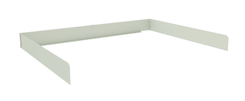 A metal frame with three connected sides, forming an open rectangular shape. The structure is light grey with small holes for assembly on the vertical edges.