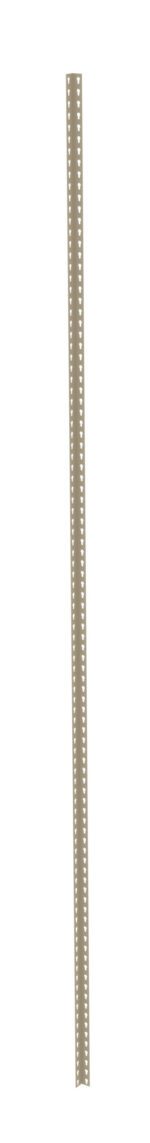 A vertical, beige metal post with evenly spaced small circular holes running along its length. The post is shown against a plain white background.