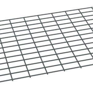 A black metal grid with evenly spaced square openings, laid flat at an angle against a white background.