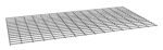 A 3D rendering of a rectangular metal grating with an open grid pattern, consisting of evenly spaced horizontal and vertical bars. The grating is presented on a plain white background.