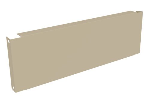 A beige, rectangular metal panel with flanges on each end and a hole on one side for mounting.