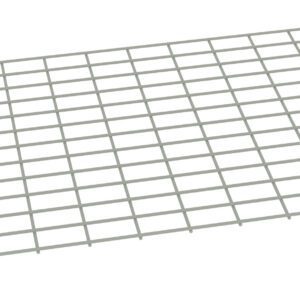 A three-dimensional illustration of a rectangular metal grid with equal square openings. The grid is viewed from an angle, showing its thin, intersecting bars creating a lattice pattern. The background is plain white.
