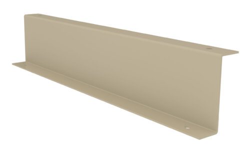 A beige metal bracket with a right-angle design, having small holes at both ends for mounting or securing purposes. The surface is smooth and the shape resembles an L when viewed from the side.