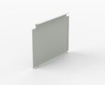 A simple, flat rectangular metal panel with brackets on the top and bottom edges, placed upright on a plain white background. The panel has small holes at each corner, likely for mounting purposes.