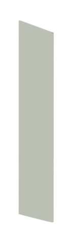 A vertical, rectangular, gray slab standing upright against a white background. The surface appears smooth and uniform without any visible texture or pattern.