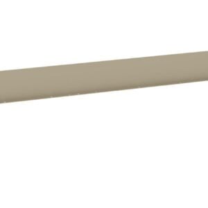 A long, beige L-shaped metal bracket with small holes along the edges. The bracket is positioned horizontally with one end bent at a right angle.