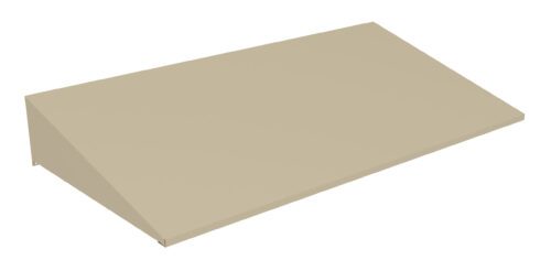 kecdnqvtojhofolvnc2e.jpg A 3D rendering of a simple, rectangular, beige-colored ramp with a slight incline, set on a white background. The ramp has a smooth surface and sharp edges.