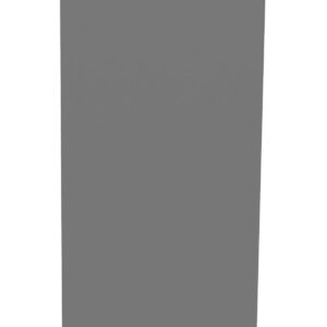 A tall, sleek, gray monolith with a slightly tilted top standing against a white background. Its smooth surface reflects minimal light, giving it a modern and minimalist appearance.