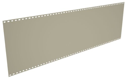 kfcnpry9eis1ivkvdwdi.jpg A continuous sheet of blank, beige punch card paper with evenly spaced rectangular holes along the top and bottom edges. The paper is angled diagonally across a white background.