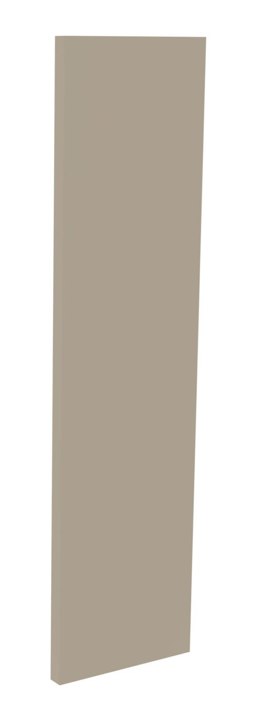 A beige rectangular vertical panel with a slight shadow on its left side against a white background.