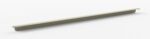 A long, thin, metallic bar with a rectangular shape and a smooth, light-colored surface. The ends appear slightly raised, and the bar is positioned at an angle on a plain white background.