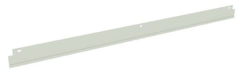 A long, thin, light-colored metal strip with a small hole near the center and a notch at one end. The strip is shown on a plain white background.