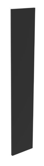 Black, rectangular, vertical flat panel with a slight 3D perspective. The surface is smooth and featureless, casting subtle shadows on the sides.