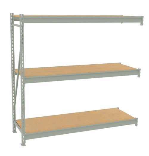 kzq8uuf0dcesy0wcpvrd.jpg A metal shelving unit with three wooden shelves. The shelves are supported by a light gray metal frame, featuring vertical support beams with holes for adjustable shelf heights. The design is industrial and sturdy, ideal for storage.