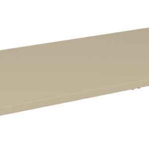 A long, rectangular beige shelf against a white background. The shelf appears flat and smooth, designed for storage or display purposes.