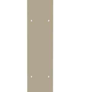 A tall, rectangular, vertical beige post with evenly spaced holes along its sides, set against a plain white background.
