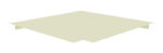 A flat, beige, L-shaped object with a cut-out corner, viewed from above on a white background.