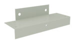 A light gray metal bracket with a right-angled design, featuring two holes for mounting on each side. The bracket has a smooth finish and appears sturdy, suitable for supporting or joining structures.