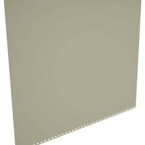 A large, flat, rectangular sheet with a plain beige surface. It has evenly spaced holes along the top and bottom edges. The sheet is slightly angled, providing a three-dimensional view.