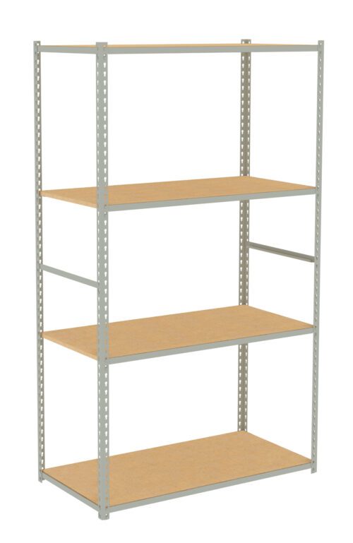 lds88h0yj66d64cito6t.jpg A four-tier metal and wood shelf against a white background. The frame is made of metal with perforated side supports, and the shelves are wooden planks. The design is simple, suitable for storage or organization.