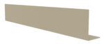 A beige L-shaped metal bracket with a long flat vertical surface and a short horizontal base. It is set against a white background, highlighting its smooth texture and right angle design.