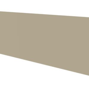 A beige L-shaped metal bracket with a long flat vertical surface and a short horizontal base. It is set against a white background, highlighting its smooth texture and right angle design.